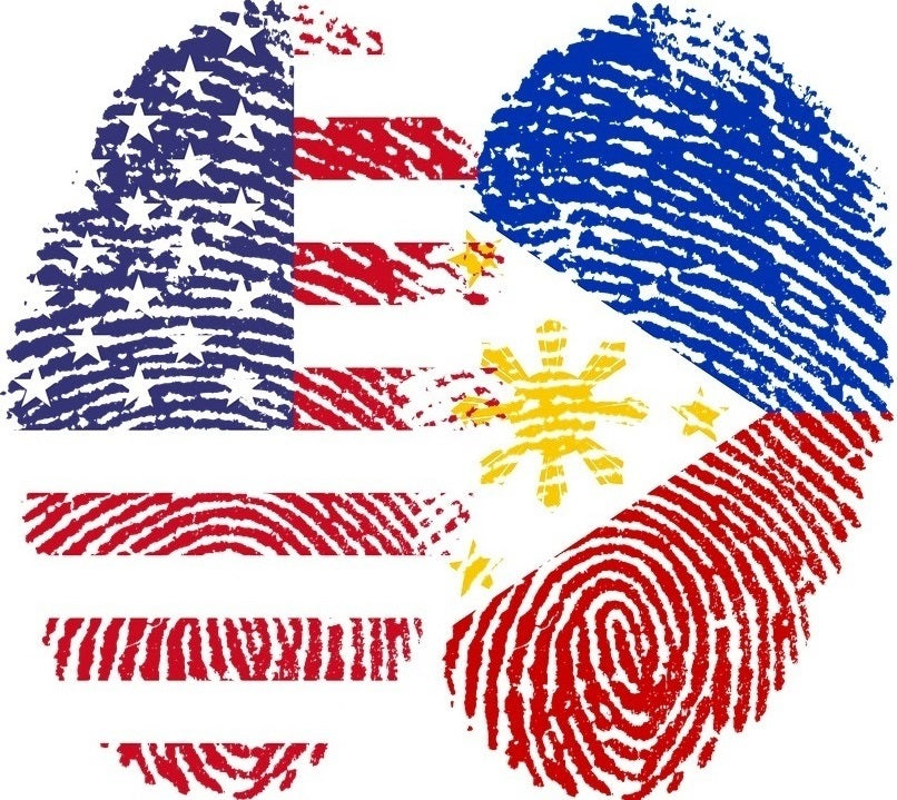 U.S. & FILIPINO FLAGS set of three (3) decal sticker