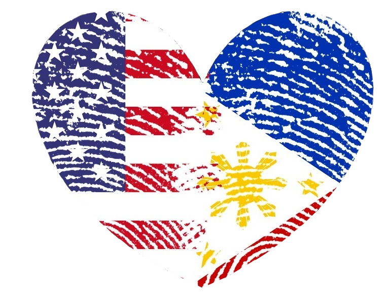 U.S. & FILIPINO FLAGS set of three (3) decal sticker